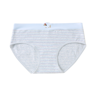 复古小狗印花纯棉透气女三角裤