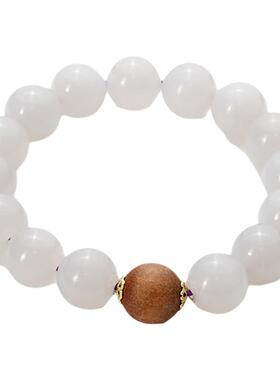 鑫浩矿业天然和田玉白玉圆珠手串