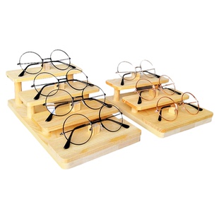 实木眼镜展示架创意眼镜店展示道具松木多层半圆柜台陈列道具架