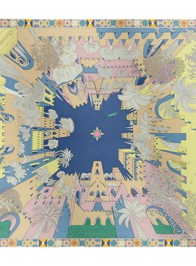 四方之风真丝加羊绒大方巾披肩