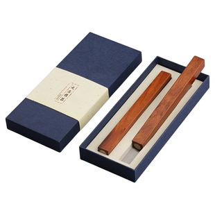 原木实心嵌黄铜镇纸镇尺宣纸压条文房四宝 实木质文镇红木摆件 书镇小楷正尺振尺书法毛笔压纸石压纸器定制