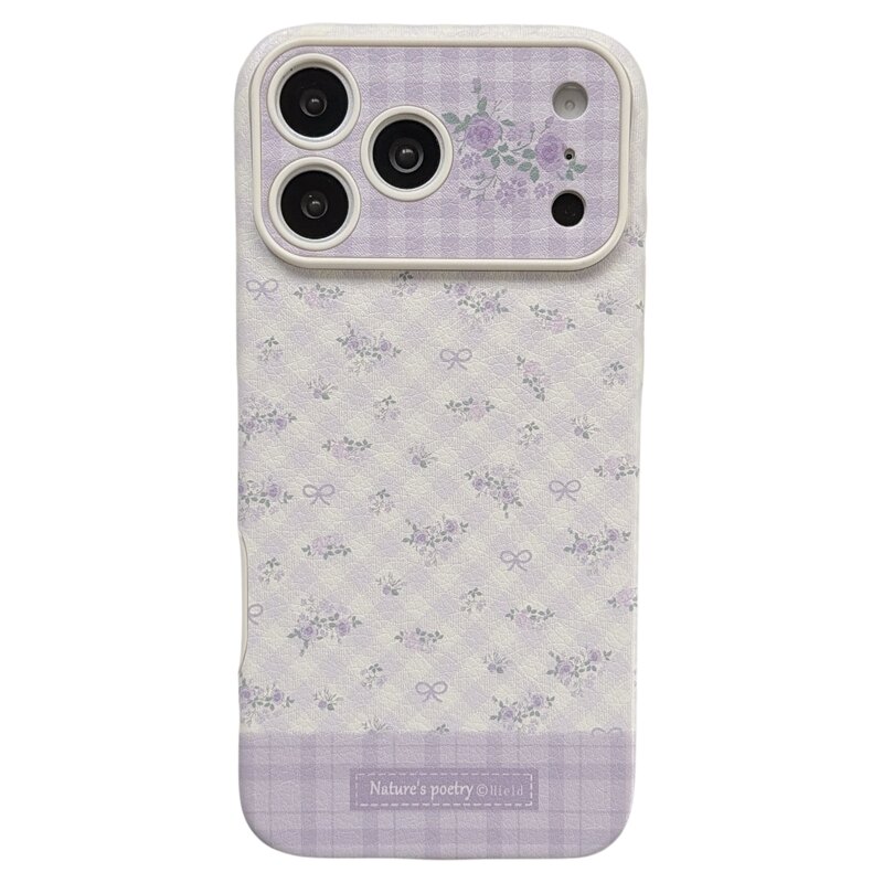 jze 韩系春日文艺清新碎花格纹适用苹果17ProMax手机壳iphone15新款16pro少女心13小众15pro全包防摔保护套14
