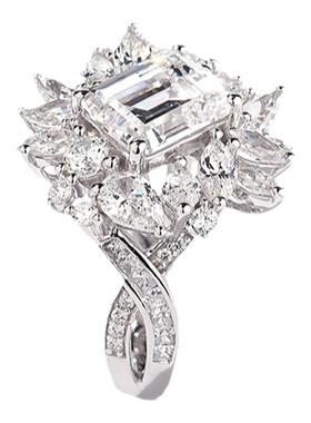 繁花戒指女jcj超闪锆石