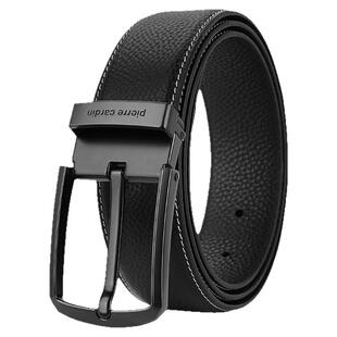 皮尔卡丹男士皮带针扣头层牛皮商务休闲男士百搭真皮腰带年轻人潮