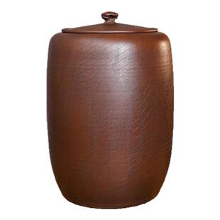 滇匠陶瓷米缸非景德镇米桶建水紫陶家用带盖高端面缸面粉密封罐子