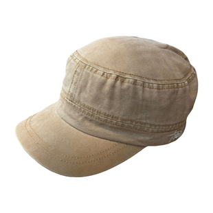 绿色平顶帽新款字母刺绣百搭鸭舌帽男户外纯棉宽檐全封口防晒帽子