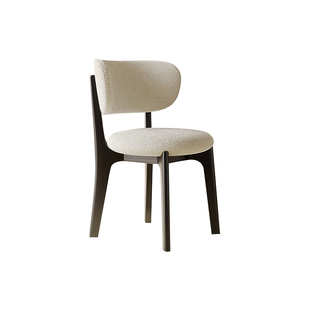 法式设计师实木椅子靠背椅家用奶油中古侘寂风餐椅轻奢高级餐桌椅