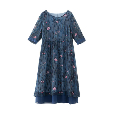 美丽客栈原创高端大码连衣裙微胖胖胖mm新中式轻国风夏简单大方