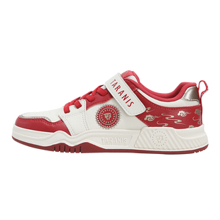 泰兰尼斯kids儿童新年限定款红色板鞋中大童时尚轻便休闲滑板鞋