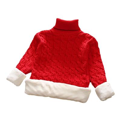 款加绒针织打底棉套高领儿童毛衣