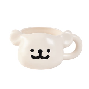 言仓线条小狗立体马克杯可爱高颜值陶瓷女生情侣对杯生日礼物