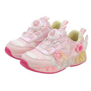 泰兰尼斯儿童闪灯运动鞋春季款女童时尚炫彩发光鞋轻量舒适休闲鞋