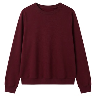 Solid long sleeve round neck T-shirt纯色宽松简约长袖圆领T恤