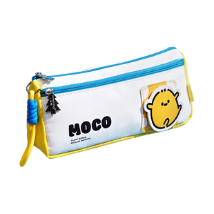 小槑同学 撞色双层三角笔袋小学生儿童男孩2026新款简约文具盒初中生男生铅笔盒女生便携提手防水耐脏高颜值