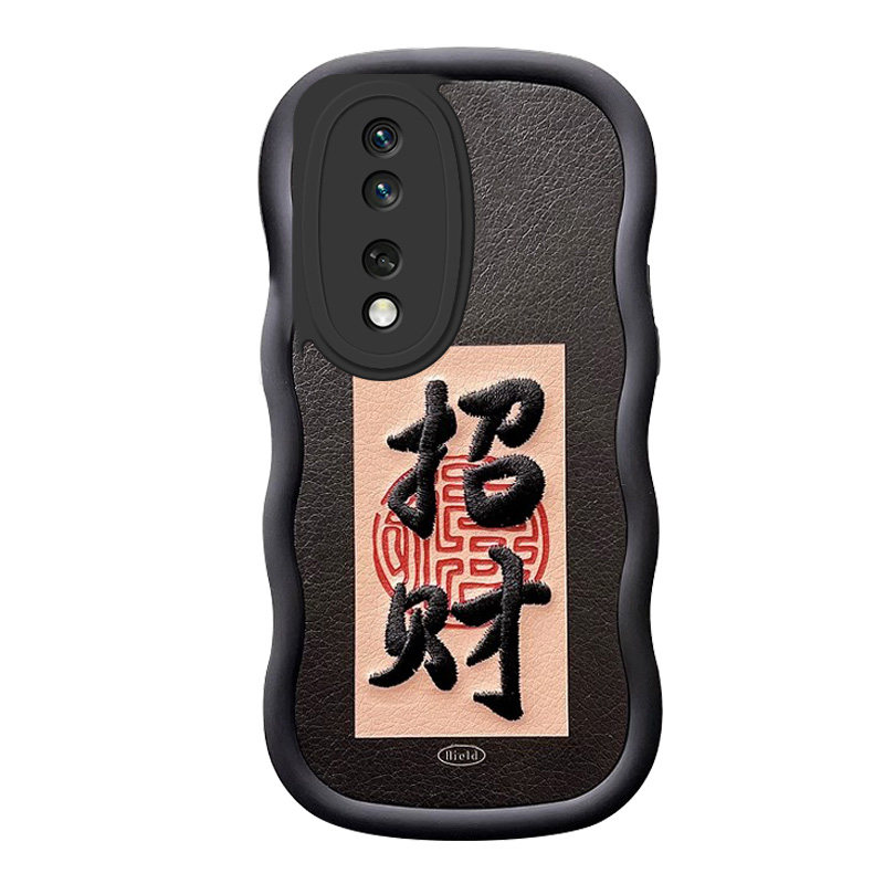 刺绣招财好运适用华为荣耀80/90/200手机壳honor100/X30i畅享70Pro华为Mate60Pro/30/x