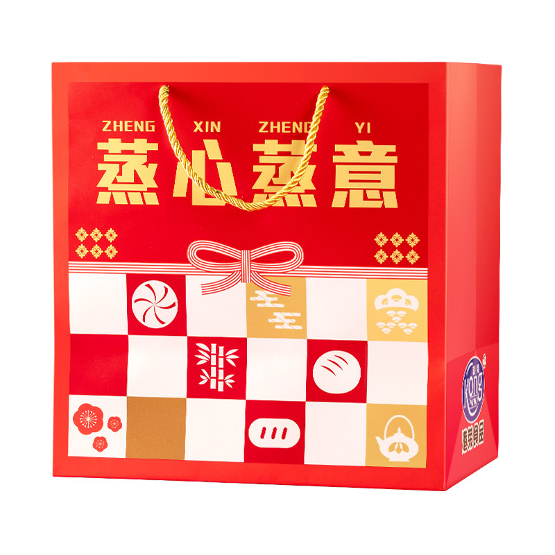 港荣蒸蛋糕送礼袋礼盒装组合早餐糕点心健康小面包食品整箱零食