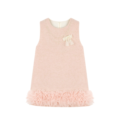 Amybaby女童小香风花边连衣裙