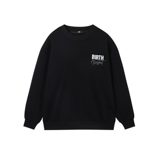 hoo男童加绒卫衣大童加厚冬季套头衫青少年黑色一体绒上衣初中生