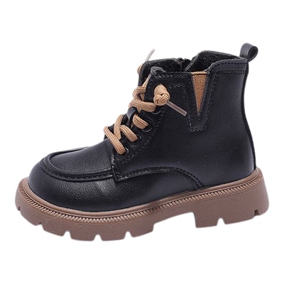 儿童马丁靴2025年冬季新款女童靴子皮鞋加绒二棉短靴男童冬季皮靴