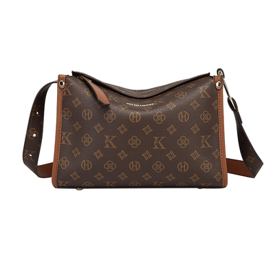 香港品牌棋盘格纹真皮枕头包女包