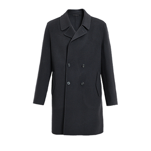 【商场同款】callisto2025冬季新款男士中长款纯羊毛保暖翻领大衣