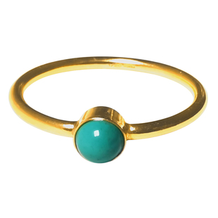 LIMV保真原矿绿松石14K包金戒指 18K金极细骨链戒指小众设计 新款