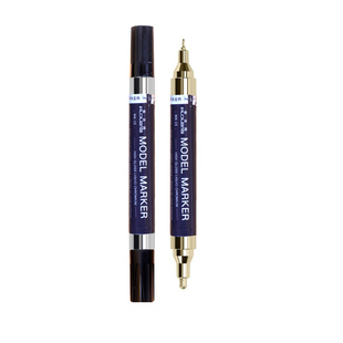 Filolang费洛朗黄金笔MK-15大双头镀铬高光镜面电镀修复反光丙烯马克笔模型涂装手办高光金色银色防水补漆笔