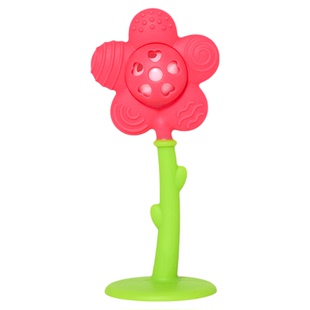 KIDSROYAL婴儿牙胶手摇铃硅胶宝宝咬咬乐手摇铃口欲期玩具