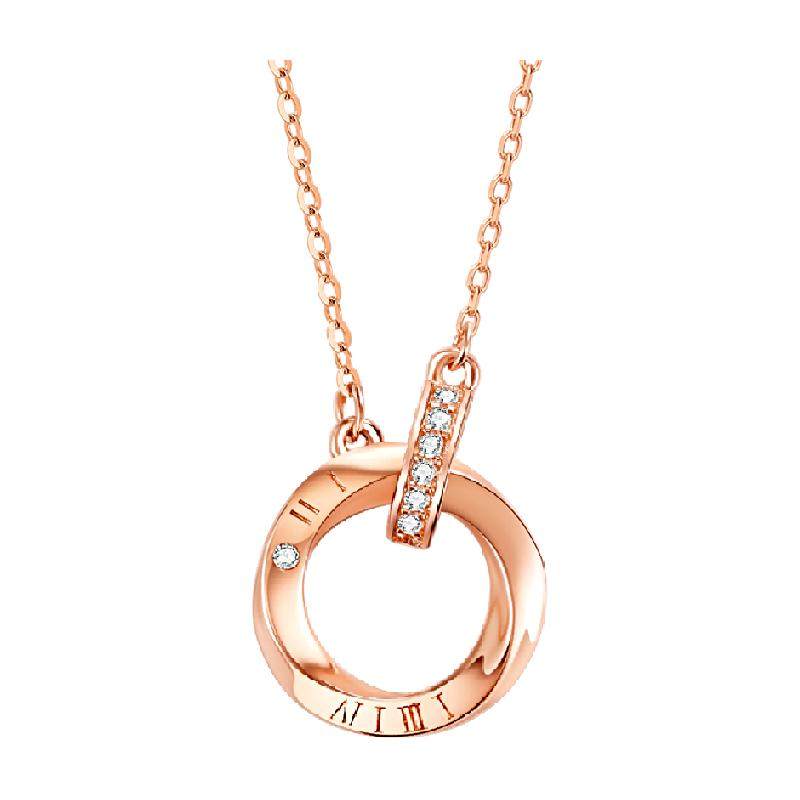 中国黄金珍尚银莫比乌斯纯银项链女款轻奢小众生日礼物送女友S925