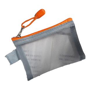 杰利迷你透明尼龙网格拉链零钱袋银行卡证件卡片硬币身份证收纳包a7小物件收纳随身小容量卡包简约迷你小钱包