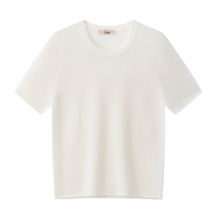 52支法国亚麻「超透气」抗皱混纺针织衫正肩显瘦短袖T恤女夏上衣