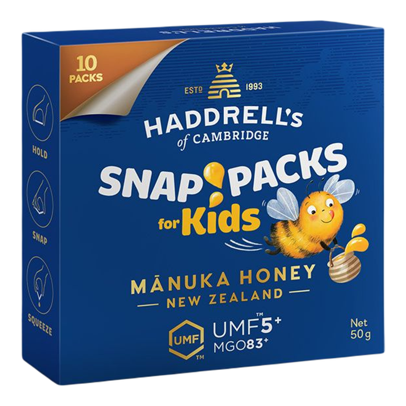 Haddrell's of Cambridge UMF5+儿童便携装麦芦卡蜂蜜50G10包进口