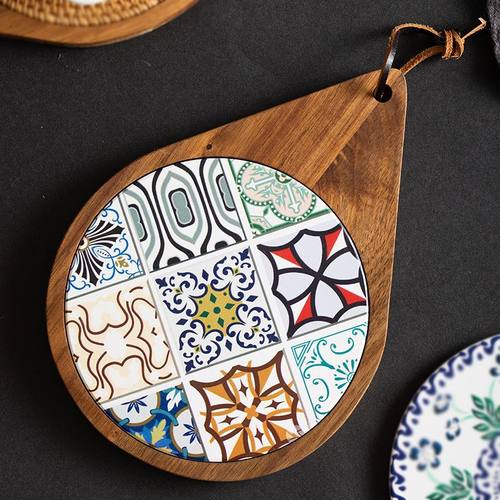 16砂锅垫子实木隔热垫锅防滑杯碗耐高温胡桃木垫垫防桌垫烫餐垫垫