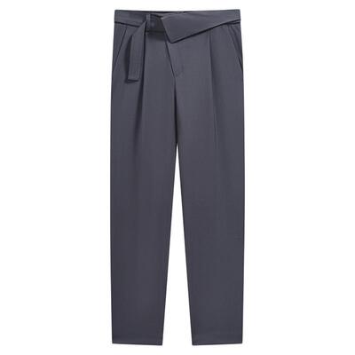 ZIOZIA春秋直筒休闲裤时尚男羊毛混纺商务修身青年西裤ZPP11104F