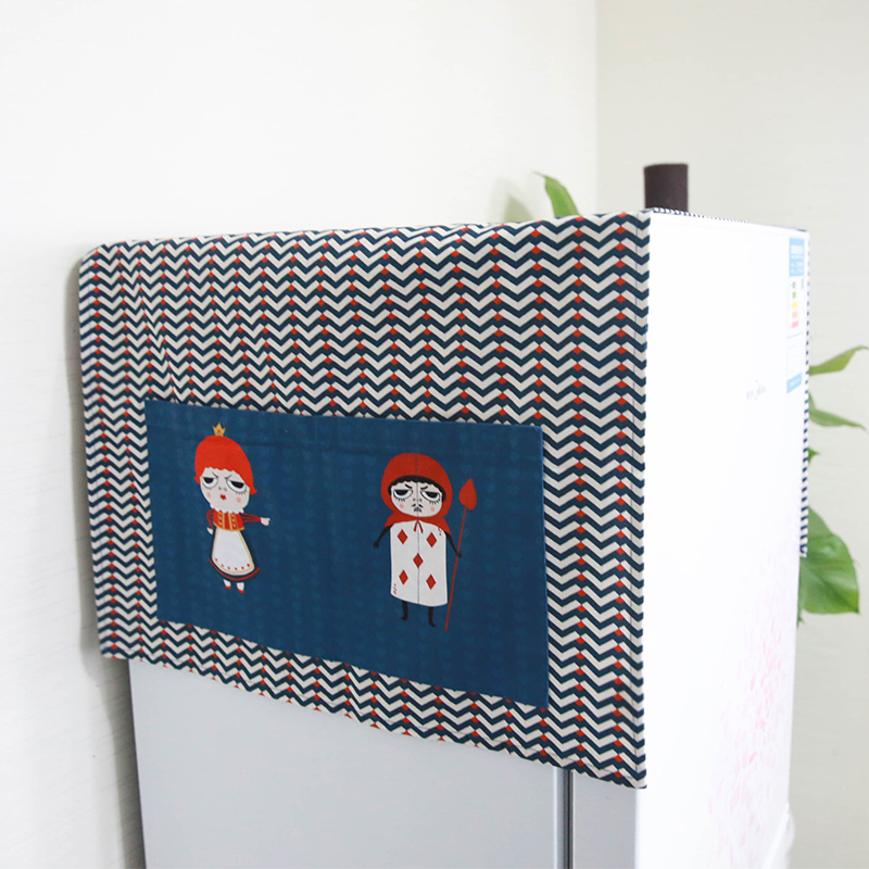 carihome北欧简约布艺滚筒洗衣机防尘罩家用单双开门冰箱盖布盖巾