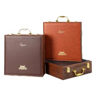 红酒包装盒礼盒两只装酒杯空盒高档葡萄酒礼品盒带杯双支装木质箱