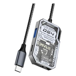 Piva派威DS4转接器Typec耳机转换器吃鸡游戏拓展坞四合一USB耳机适用于华为安卓苹果平板iPadpro开麦3.5mm