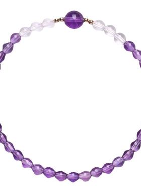 普陀山金榜题名极细天然紫水晶手链白水晶女锦鲤招财转运正品夏天