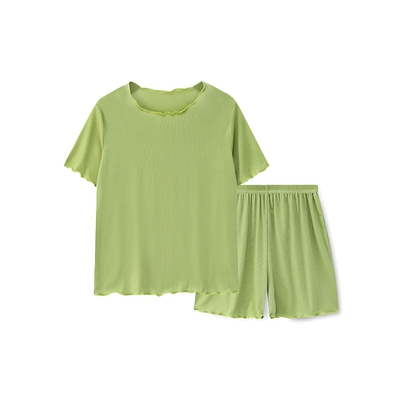 宜而爽女士冰丝背心短袖短裤套装