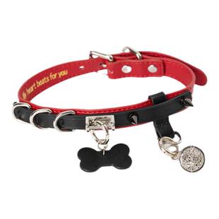 定制choker项链骨头挂件puppy项圈刻字女颈带颈环朋克男生锁骨链