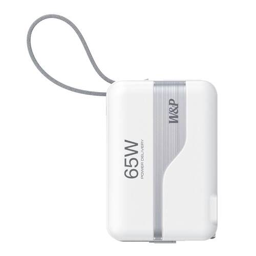 【国家3C认证充电宝可上飞机】W&P新款大容量24000毫安自带线插头65W快充适用苹果笔记本Macbook电脑移动电源