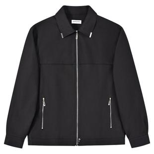 HuandongMeng简约翻领金属拉链拼接男女春秋薄款Vibe风夹克外套