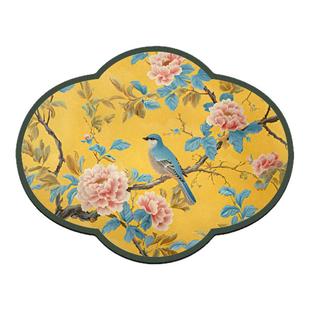 中式喜鹊餐垫吸水防滑餐桌隔热垫茶席茶桌硅藻泥速干茶杯垫