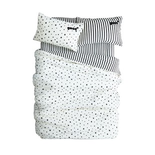 gohm{星影小路}秋冬款星星图案条纹牛奶绒美好商店四件套