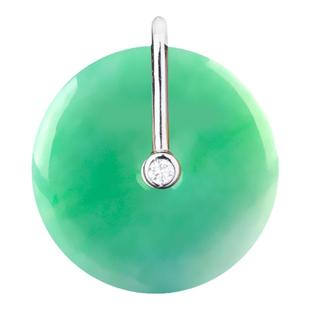 DIY配件吊坠扣纯银扣吊坠空托镶嵌翡翠蜜蜡平安石项坠扣头卡夹扣