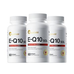 MegaGold美嘉高水溶性辅酶Q10软胶囊美国高吸收保护心脏【3瓶装】
