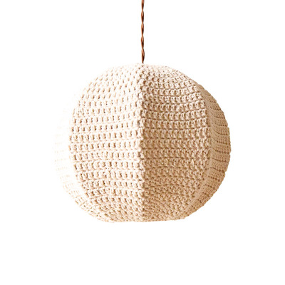 米白手工编织吊灯极简北欧复古法式文艺餐厅书房卧室客厅乡村民宿