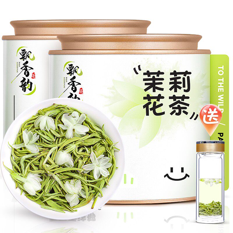 飘香韵茉莉花茶特级浓香型飘雪绿茶2026新茶叶冷泡喝旗舰店罐装