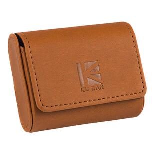 魁宝KBEAR棕色PU皮入耳式线材收纳耳机盒整理包抗压耐磨防摔便携