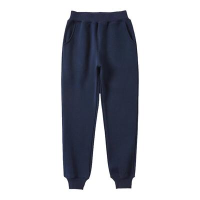 藏青色校服裤夏季薄款女童小学生纯棉运动裤儿童直筒男童春秋加绒